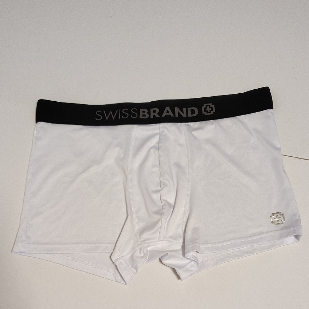 New Swiss Brand Men's Microfiber White Boxer Brief Size L